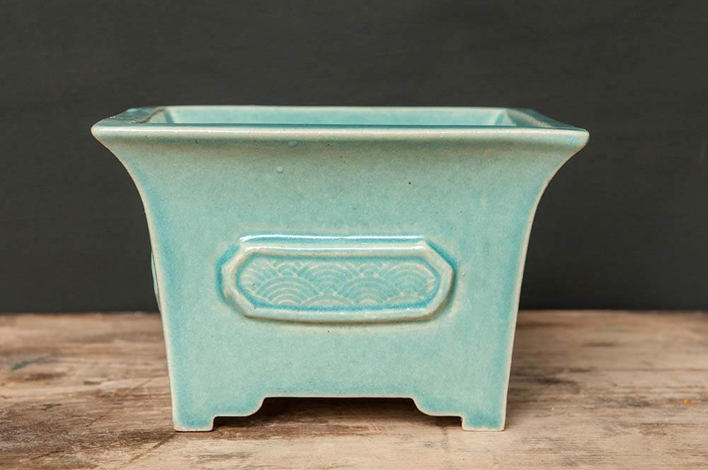 Semi-cascade pot with traditional wave pattern Seigaiha - S 04